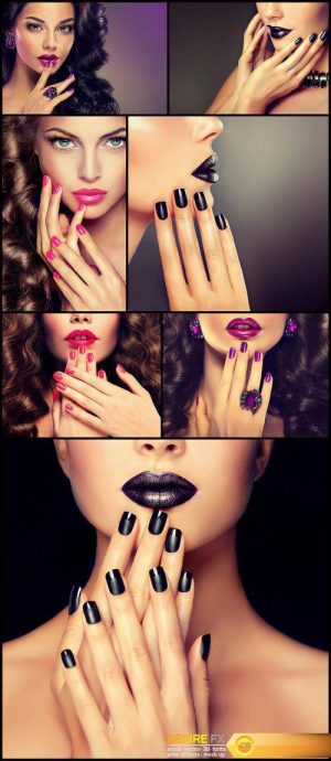 Model stylish makeup Fashion Nails 7X JPEG