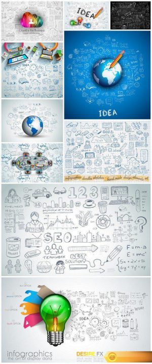 Idea Concept Layout for Brainstorming and Infographic background #1 10X EPS
