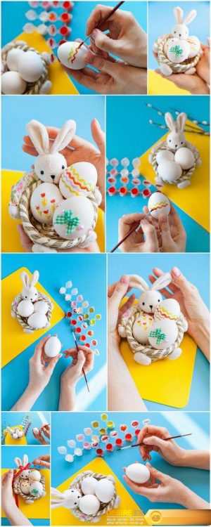 Person painting Easter eggs 9X JPEG