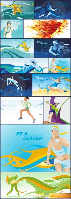 Sport Abstract Action Background – 15 Vector