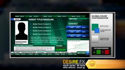 Videohive 19698610 wall street stocks and finance package