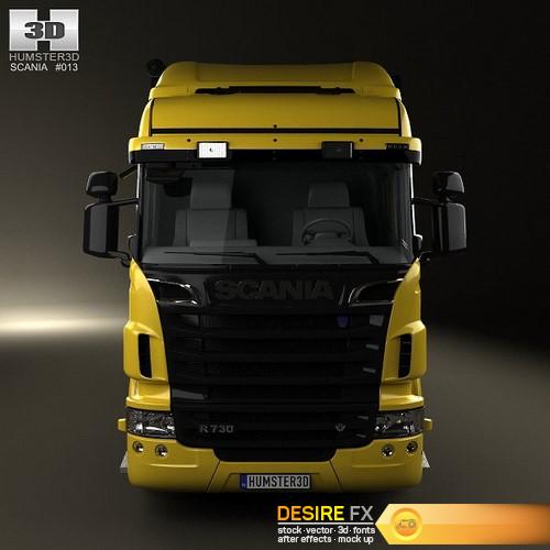 Scania R 730 Box Truck 2010 3D Model