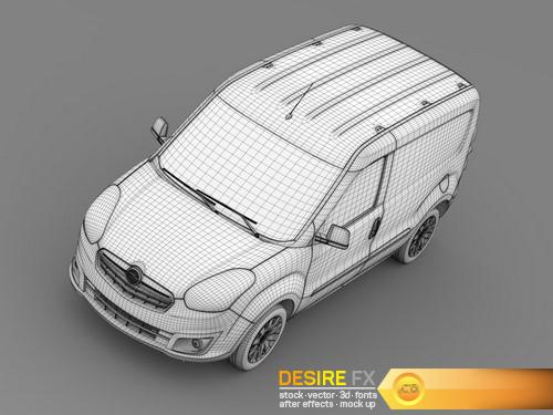 Opel Combo SWB Cargo 2015 3D Model