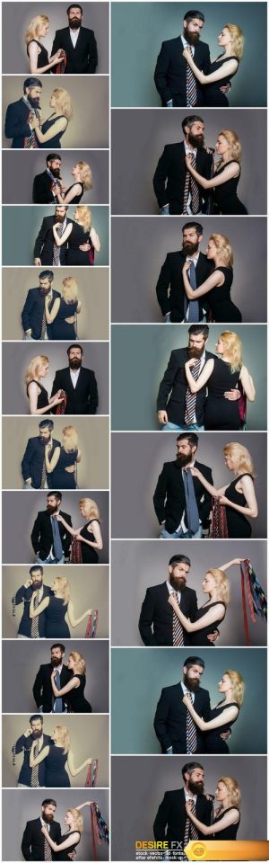 Young couple with tie – 20xUHQ JPEG Photo Stock