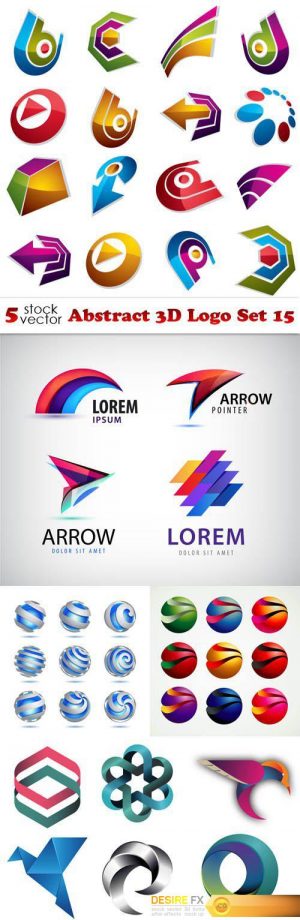 Vectors – Abstract 3D Logo Set 15