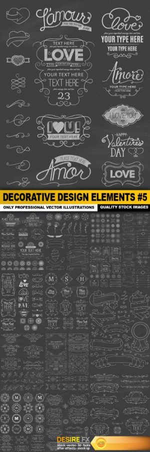 Decorative Design Elements #5 – 17 Vector