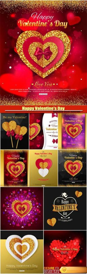 Happy Valentine’s Day vector, hearts, romance, love #21
