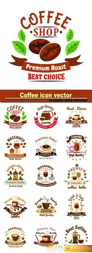 Coffee icon, vector sign for cafeteria, cafe signboard, menu