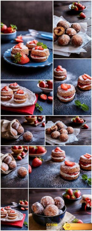 Bomboloni – Italian doughnuts stuffed with strawberry jam 10X JPEG