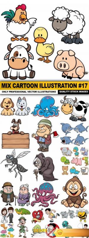 Mix cartoon Illustration #17 – 25 Vector
