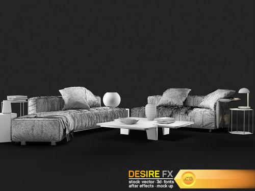 Sofa Minotti Lounge Freeman 3D Model
