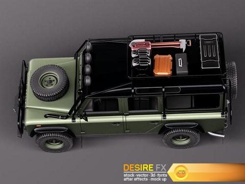 Land Rover Defender Expedition 3D Model