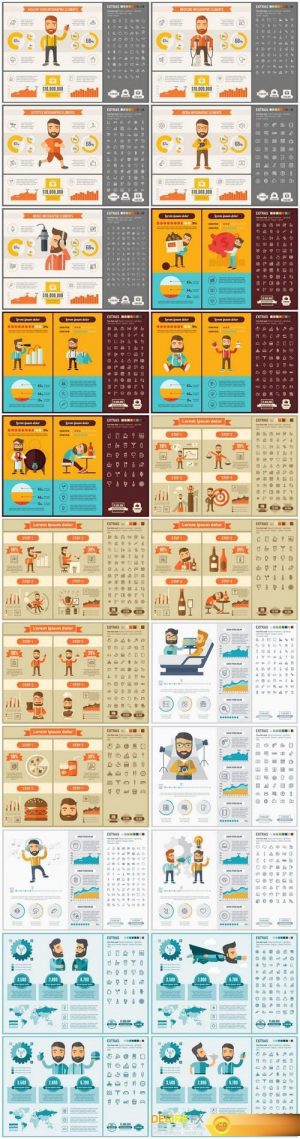 Flat Design Infographic Template – 24xEPS