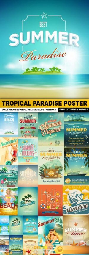 Tropical Paradise Poster – 25 Vector