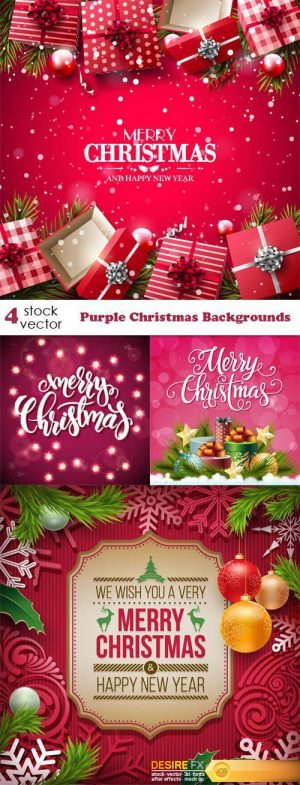 Vectors – Purple Christmas Backgrounds