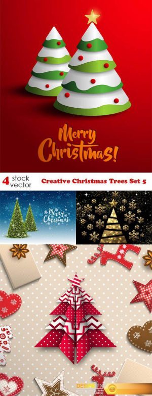 Vectors – Creative Christmas Trees Set 5