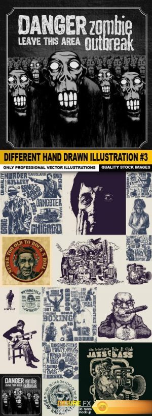 Different Hand Drawn Illustration #3 – 17 Vector