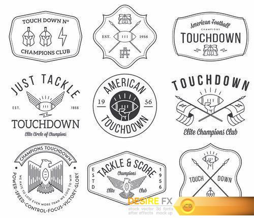 American football badges – 9 EPS