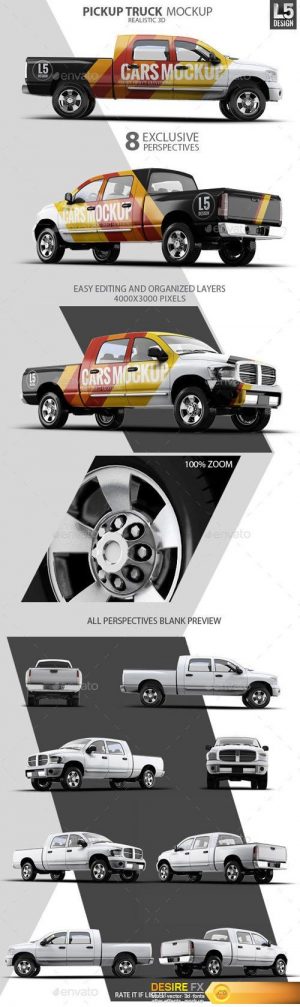 Pickup Truck Mock-Up – Graphicriver 10270078