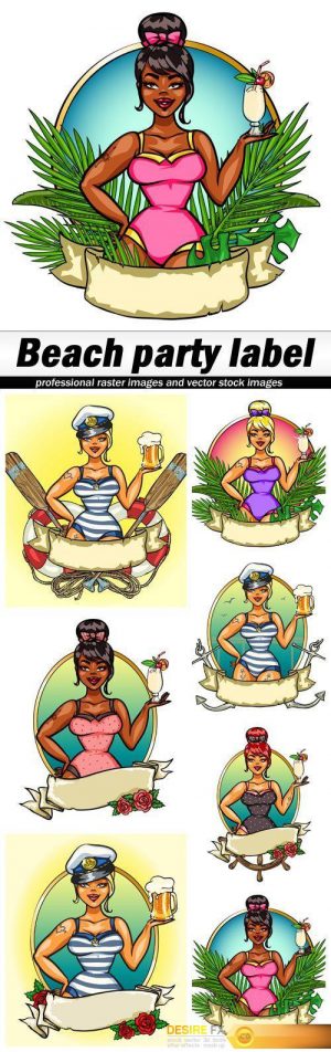 Beach party label – 7 EPS