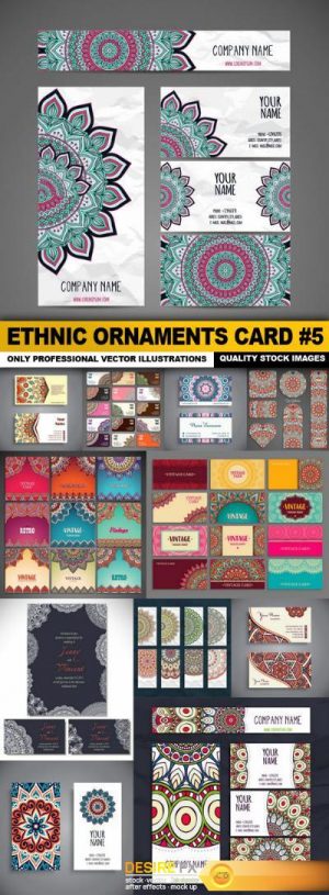 Ethnic Ornaments Card #5 – 12 Vector