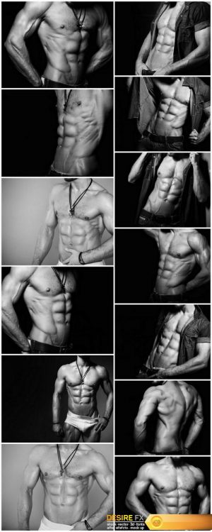 Muscular and sexy torso of young man – 13xUHQ JPEG Photo Stock