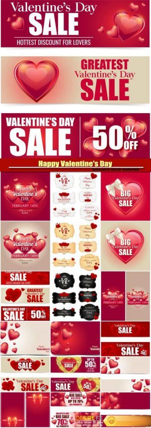 Valentine vector banner sale