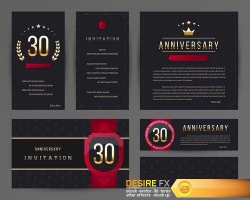 Anniversary invitation cards – 21 EPS