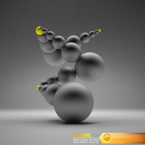 3d abstract spheres composition – 25 EPS