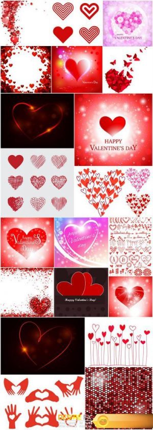 Heart & Love – Happy Valentines Day 3 – Set of 20xEPS Professional Vector Stock