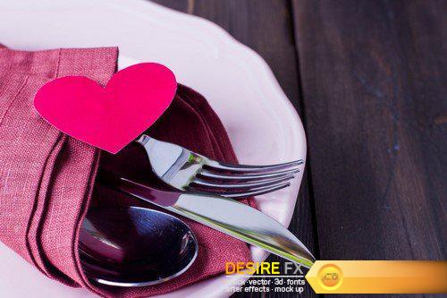 Valentine day table wooden background 9X JPEG
