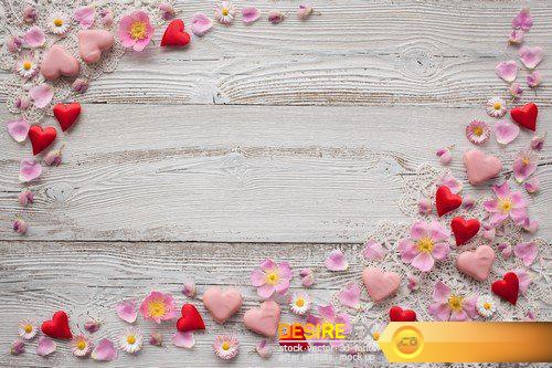 Wooden background with flowers 12X JPEG