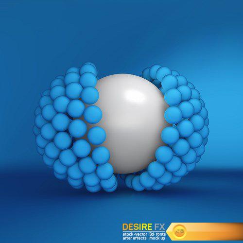 3d abstract spheres composition – 25 EPS