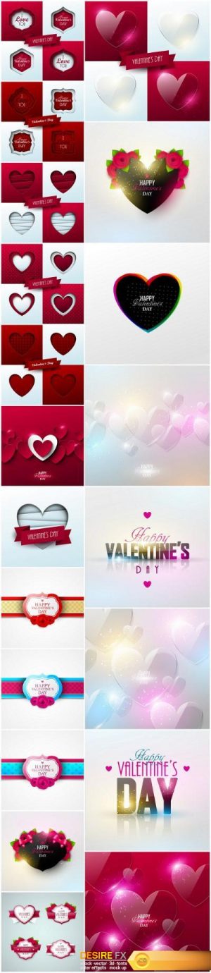 Heart & Love – Happy Valentines Day – Set of 20xEPS Professional Vector Stock