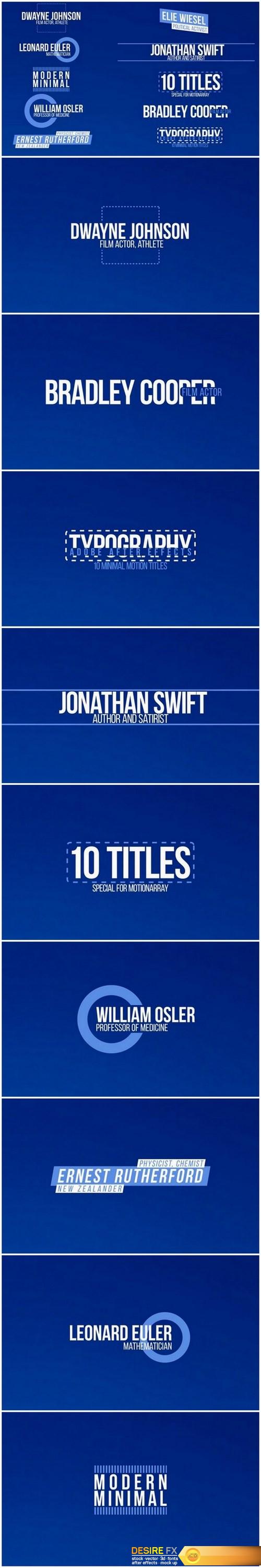 10 Minimal Motion Titles After Effects Templates