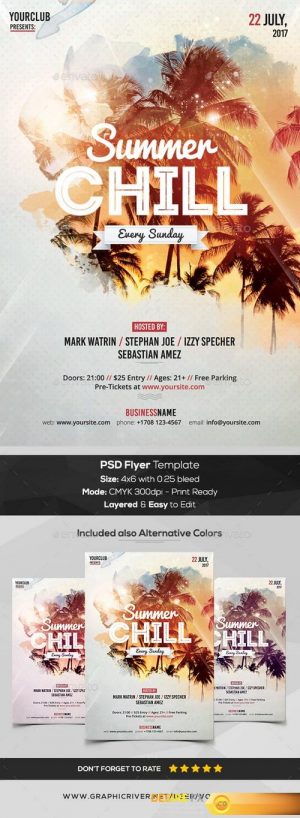 Graphicriver 20108021 – summer chill psd flyer template