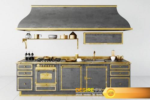 Retro Style Kitchen -18 3D Model