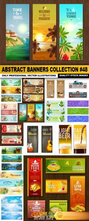 Abstract Banners Collection #48 – 15 Vectors