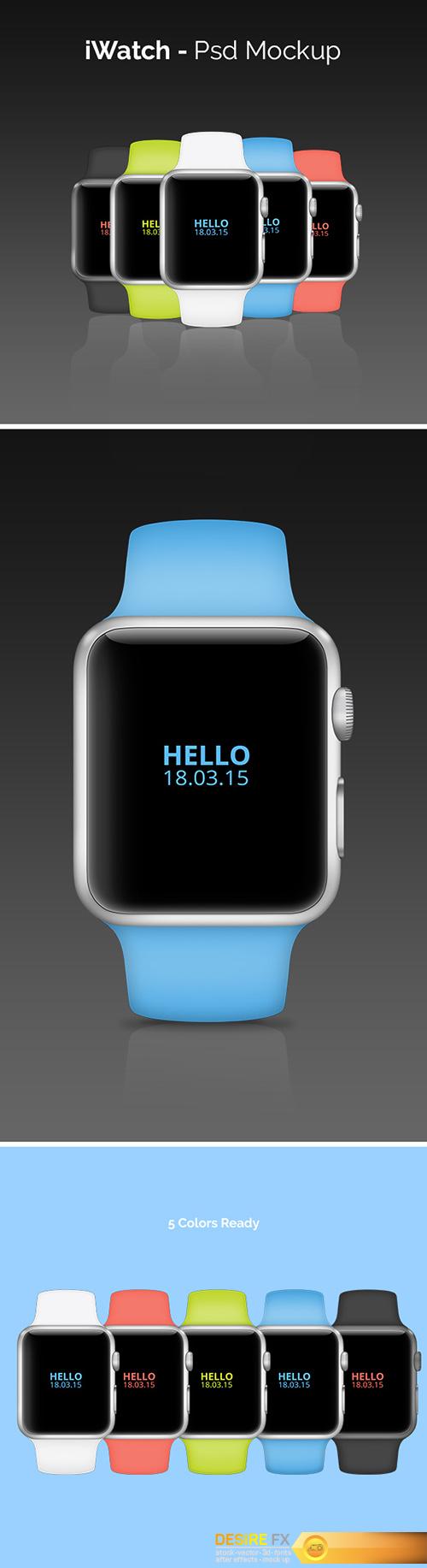 PSD Mock-Up’s – iWatch – 5 Color Style