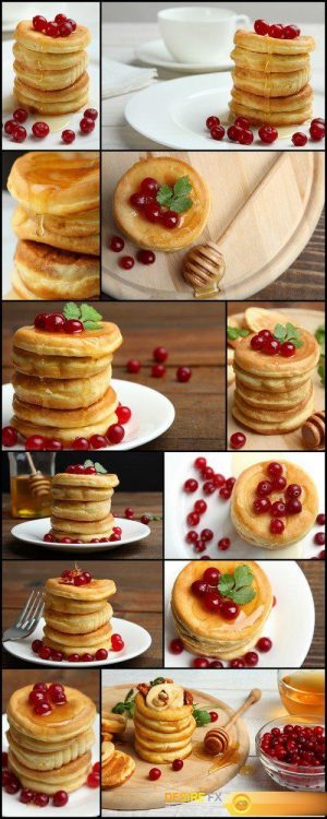 Pancakes with bananas and berries Breakfast 12X JPEG