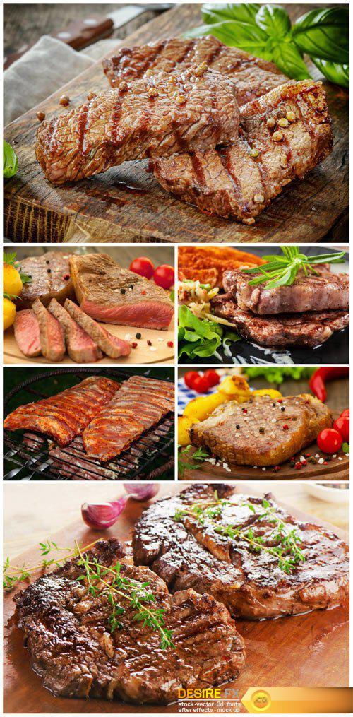 Delicious meat dishes, grilled meat
