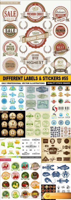 Different Labels & Stickers #55 – 15 Vector