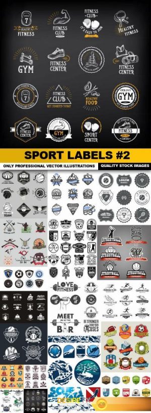 Sport Labels #2 – 18 Vector