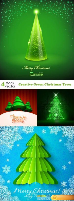 Vectors – Creative Green Christmas Trees