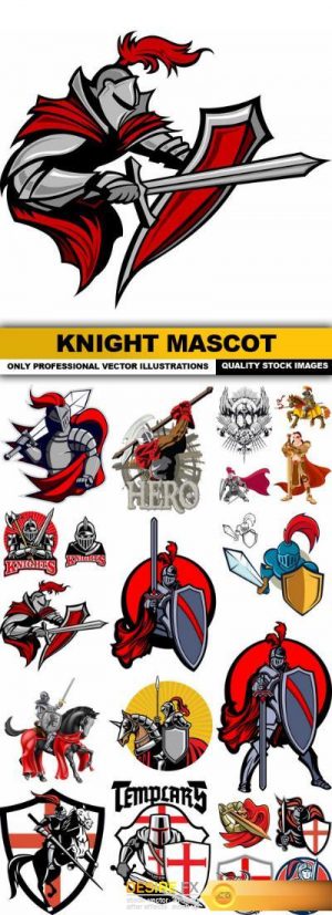 Knight Mascot – 20 Vector