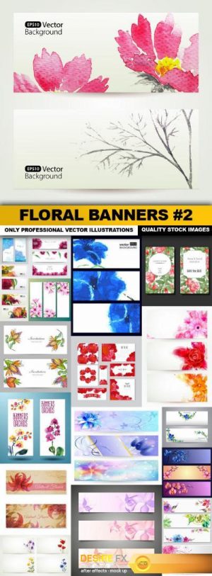 Floral Banners #2 – 20 Vector