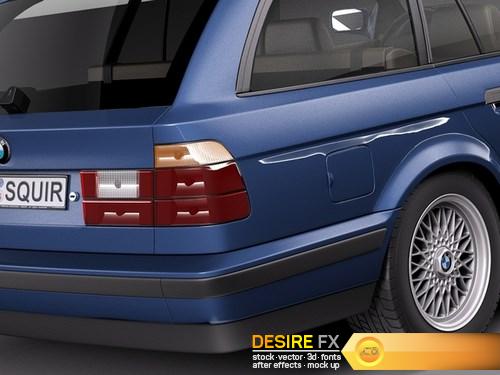BMW 5-Series E34 Touring 1991 3D Model