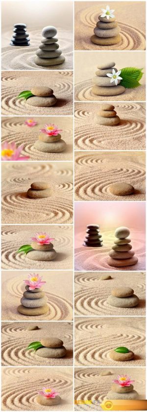 Spa concept & Flower and stones – 16xUHQ JPEG Photo Stock