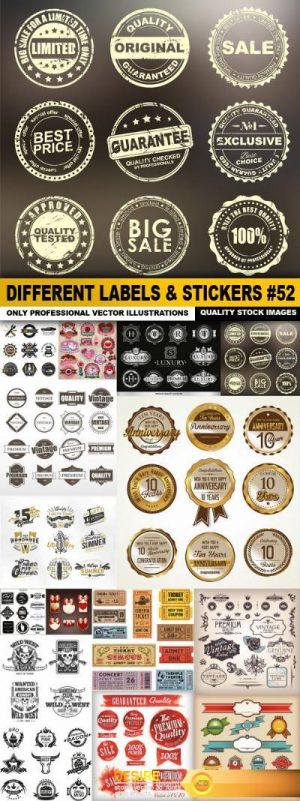 Different Labels & Stickers #52 – 15 Vector
