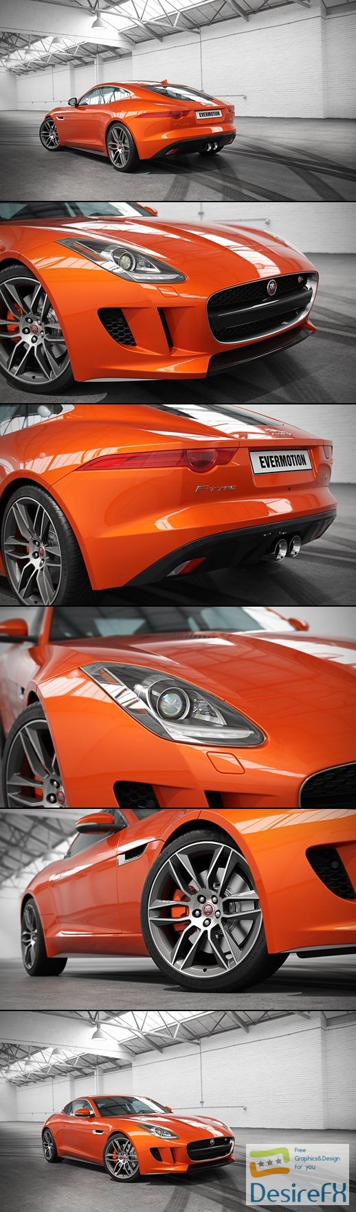 Jaguar F-TYPE 2017 EVERMOTION HD Models Cars Vol.6 3D Model